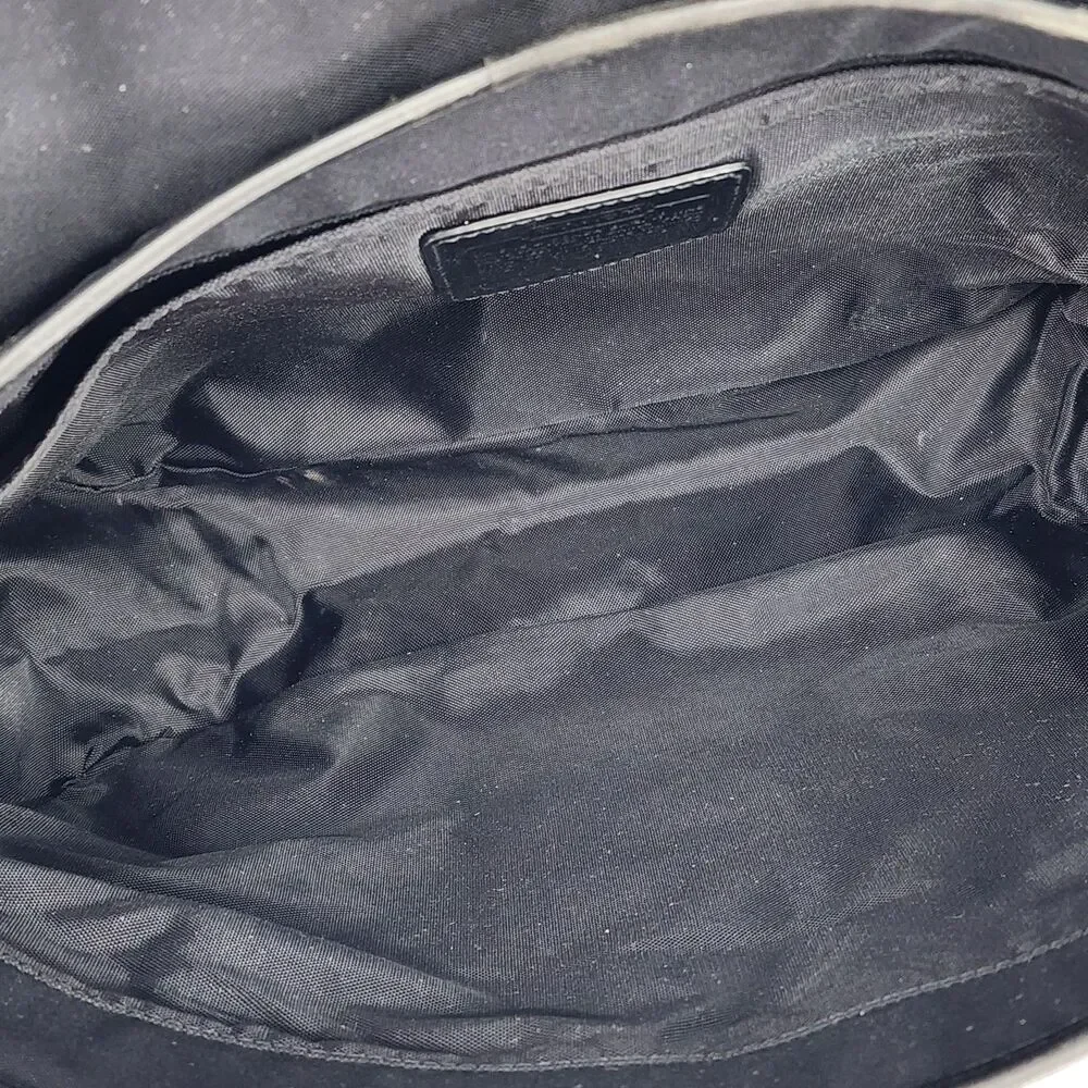 Coach RARE Vintage Leather Trim Buckle Black Messenger Bag Unisex
